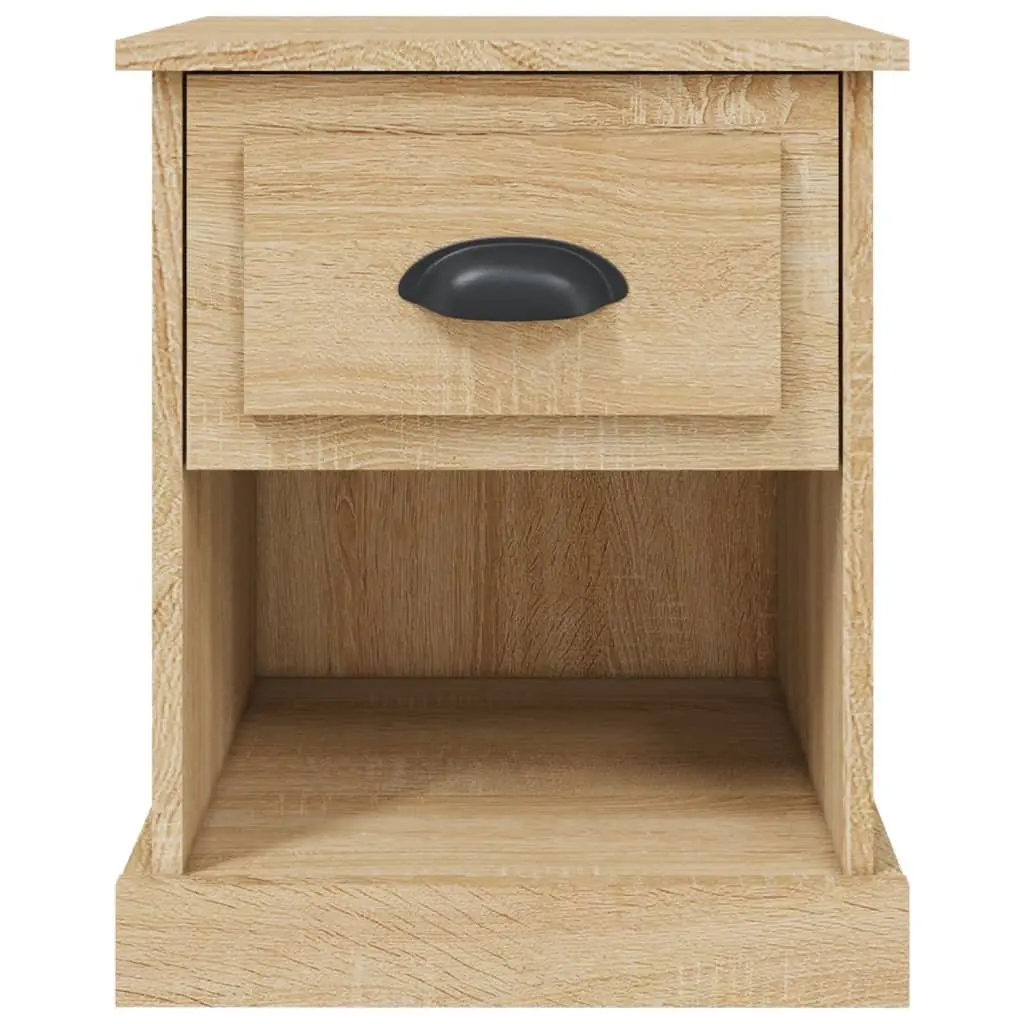 Bedside Cabinet Brown Engineered Wood 39 x 39 x 47.5 cm 2 Pieces Nightstand Side Table Storage