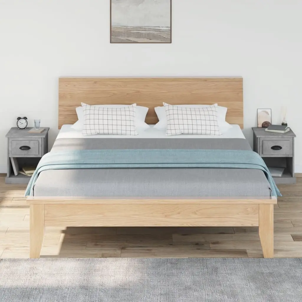 Bedside Cabinets Grey 39x39x47.5 cm Engineered Wood Nightstand Storage 2 Piece