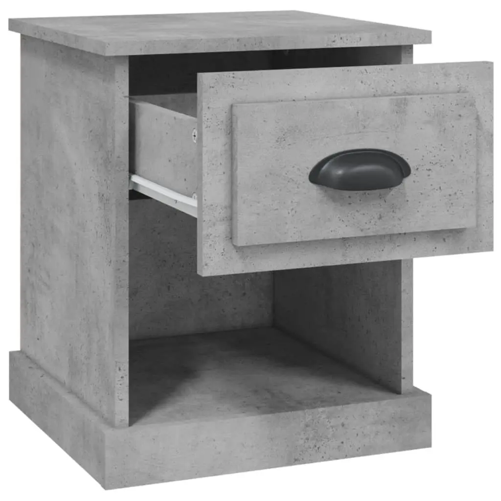 Bedside Cabinets Grey 39x39x47.5 cm Engineered Wood Nightstand Storage 2 Piece