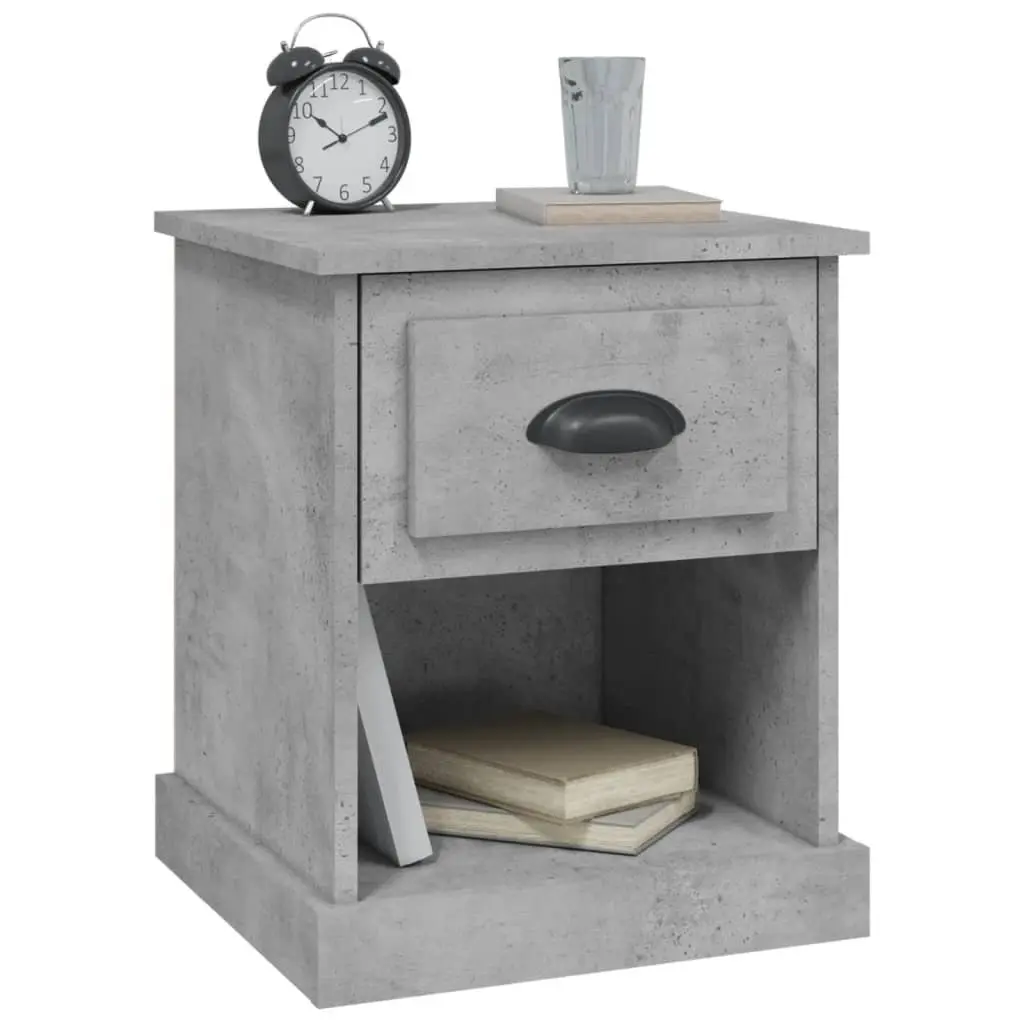 Bedside Cabinets Grey 39x39x47.5 cm Engineered Wood Nightstand Storage 2 Piece
