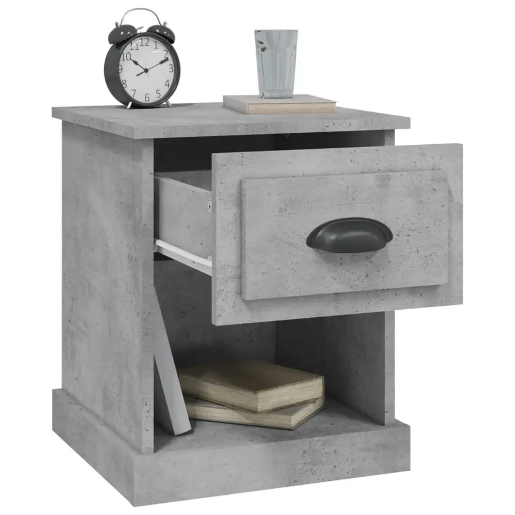 Bedside Cabinets Grey 39x39x47.5 cm Engineered Wood Nightstand Storage 2 Piece