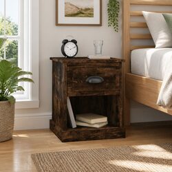 Brown Bedside Cabinets 2 pcs Nightstand with Storage