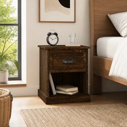 Charming Brown Oak Bedside Cabinets - 2 pcs