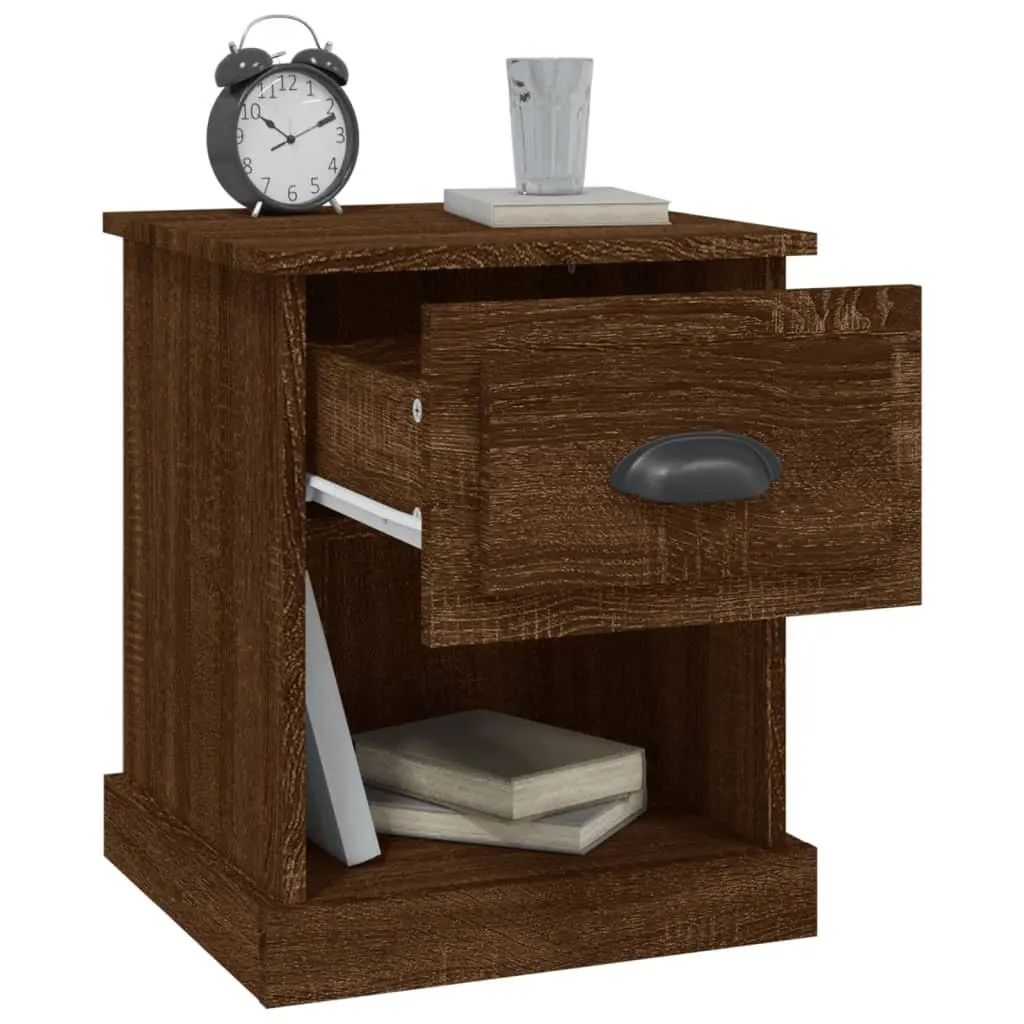 Bedside Cabinets 2 pcs Brown Oak 39x39x47.5 cm Engineered Wood Nightstand