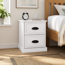 White 2 Drawer Bedside Cabinet for Your Comfort
