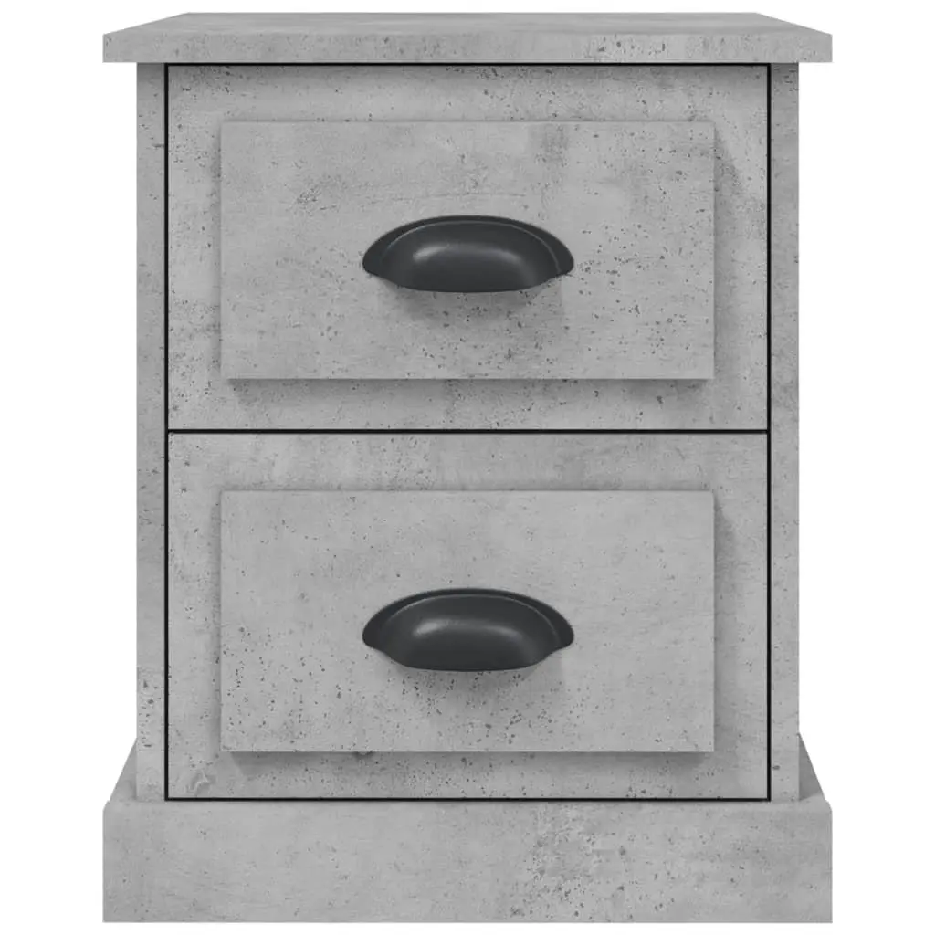 Grey Bedside Cabinet with 2 Drawers 39x39x47.5 cm