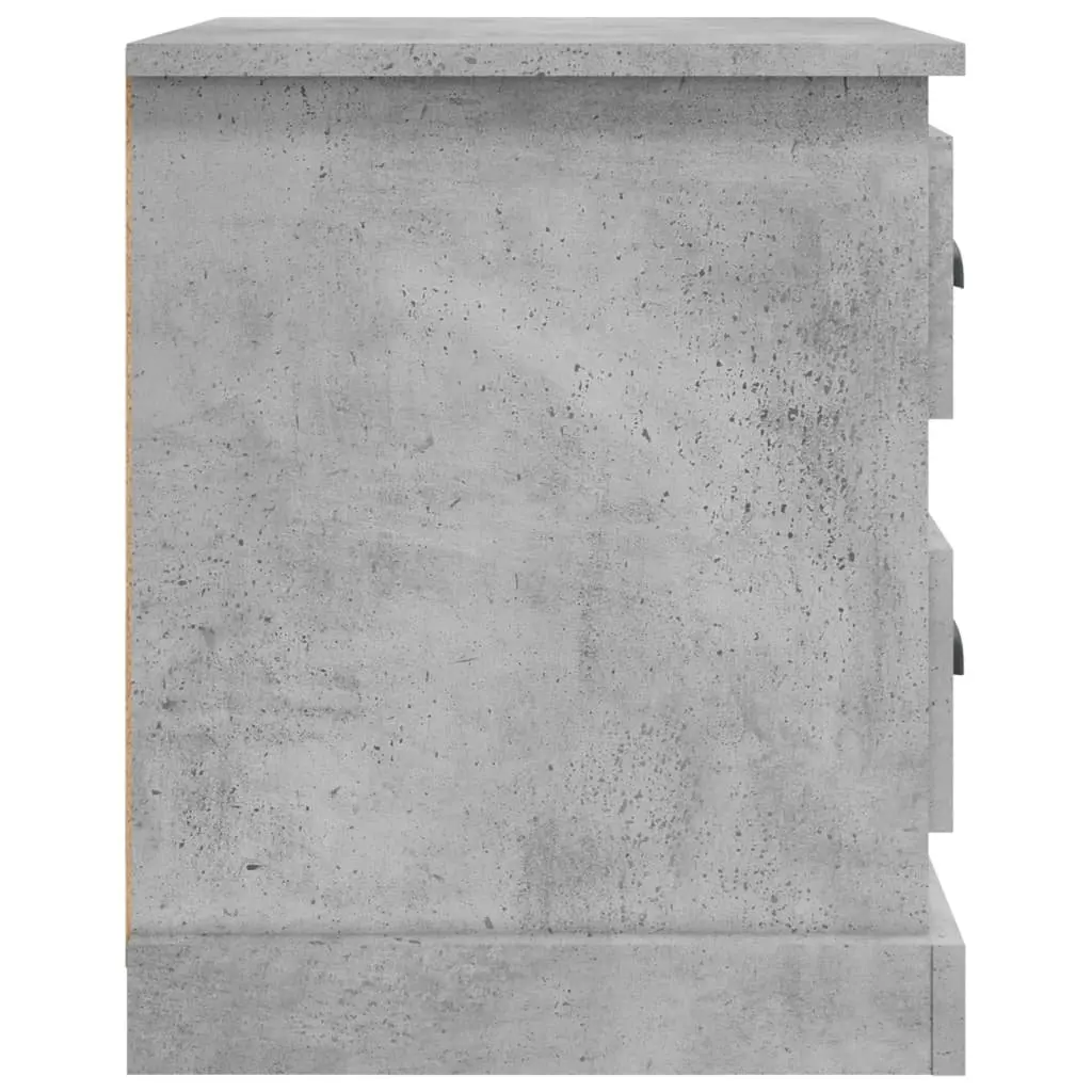 Grey Bedside Cabinet with 2 Drawers 39x39x47.5 cm