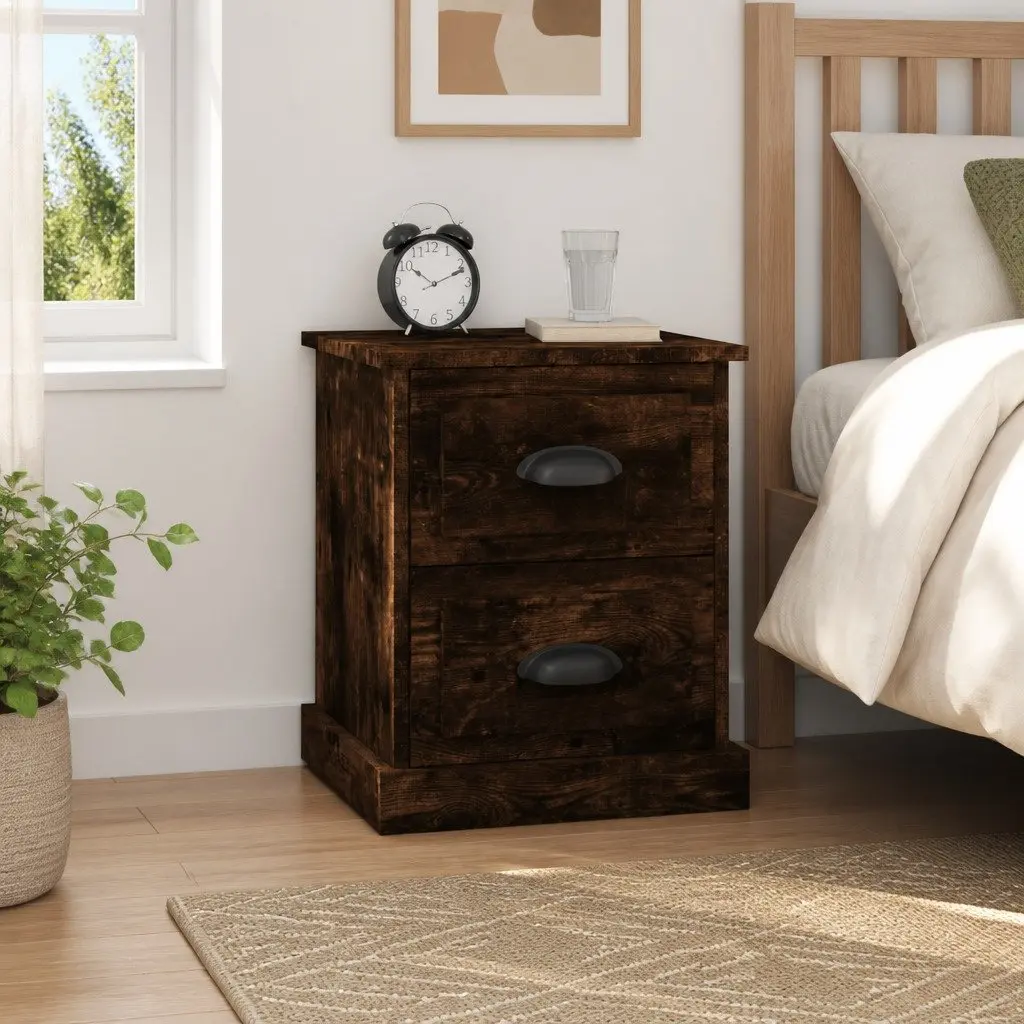 Bedside Cabinets 2 pcs Brown 39x39x47.5 cm Engineered Wood Nightstand Storage