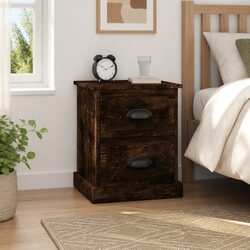 Brown Engineered Wood Bedside Cabinets - Set of 2