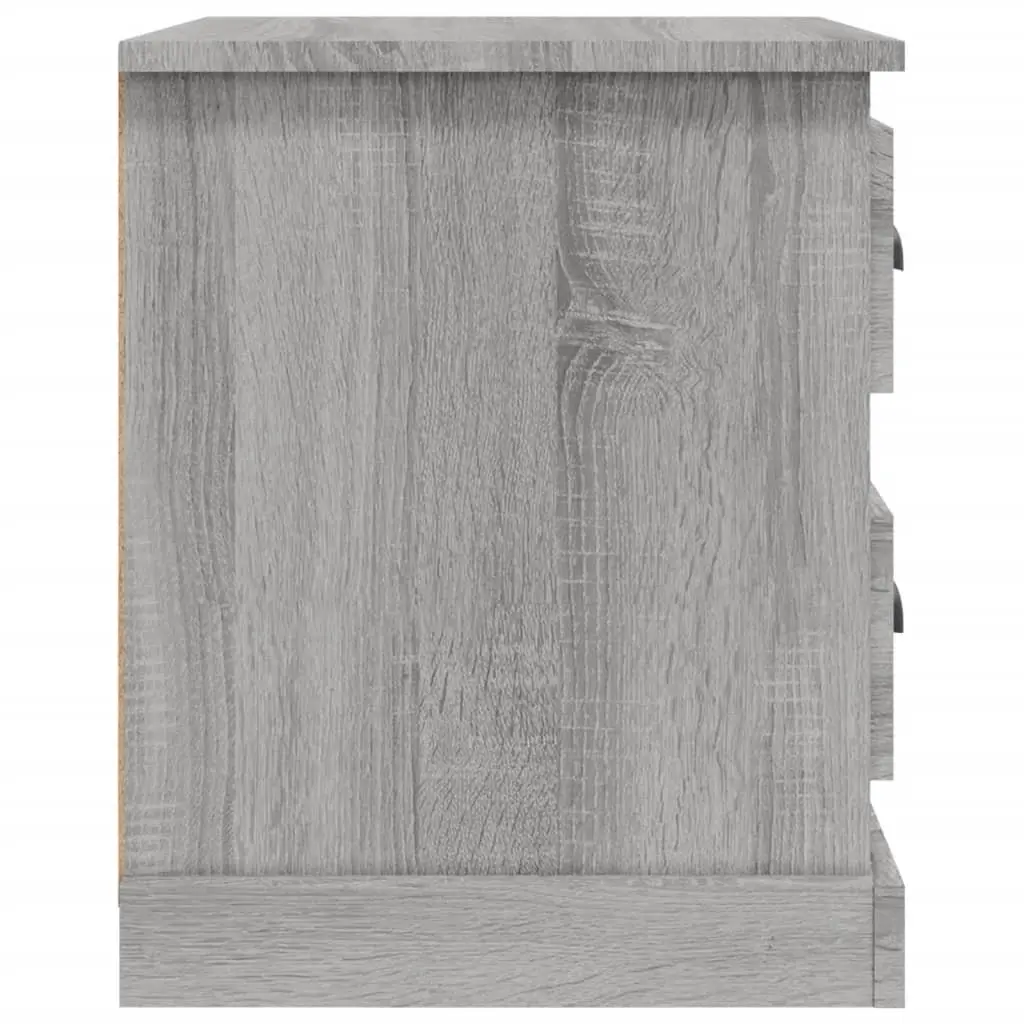 Bedside Cabinet Grey 39x39x47.5cm Engineered Wood 2 Drawer Nightstand Side Table Storage