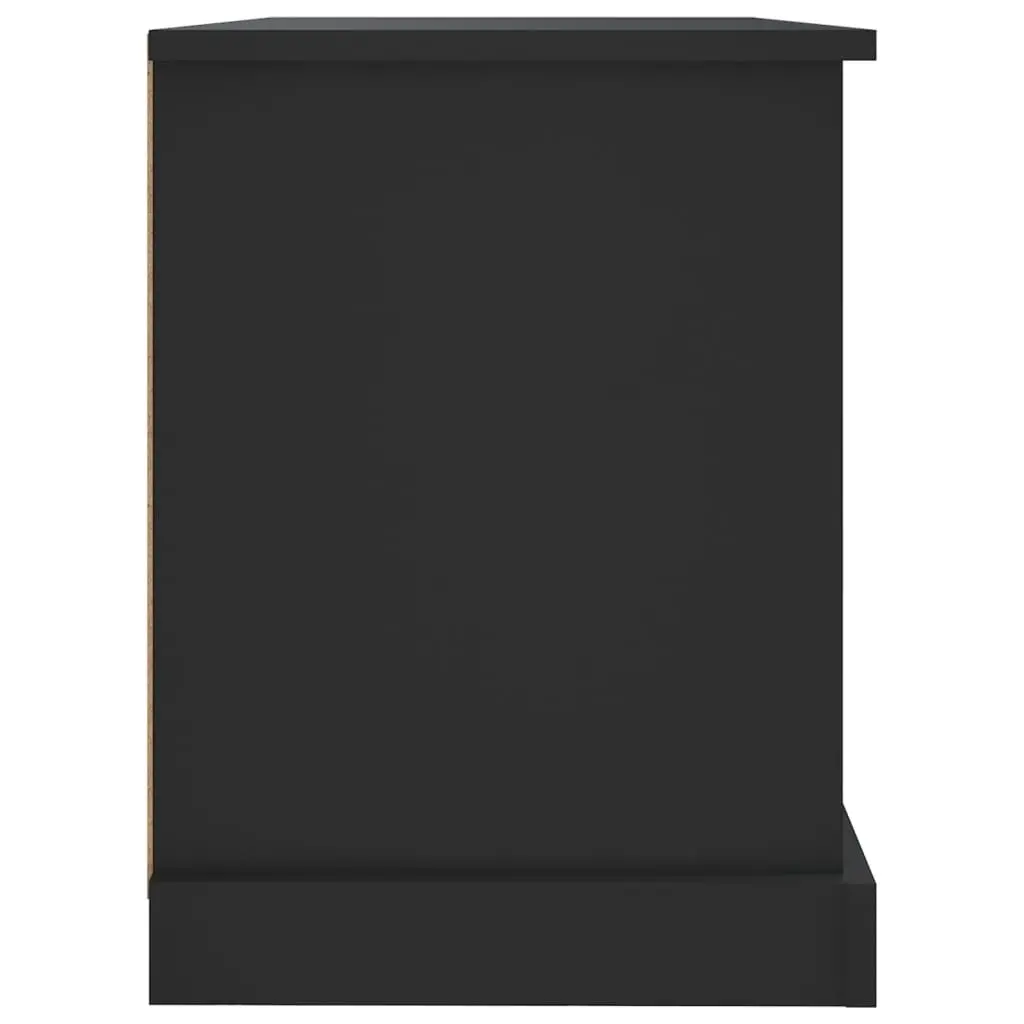 TV Cabinet Black 73x35.5x47.5 cm Engineered Wood with 2 Drawers Open Compartments