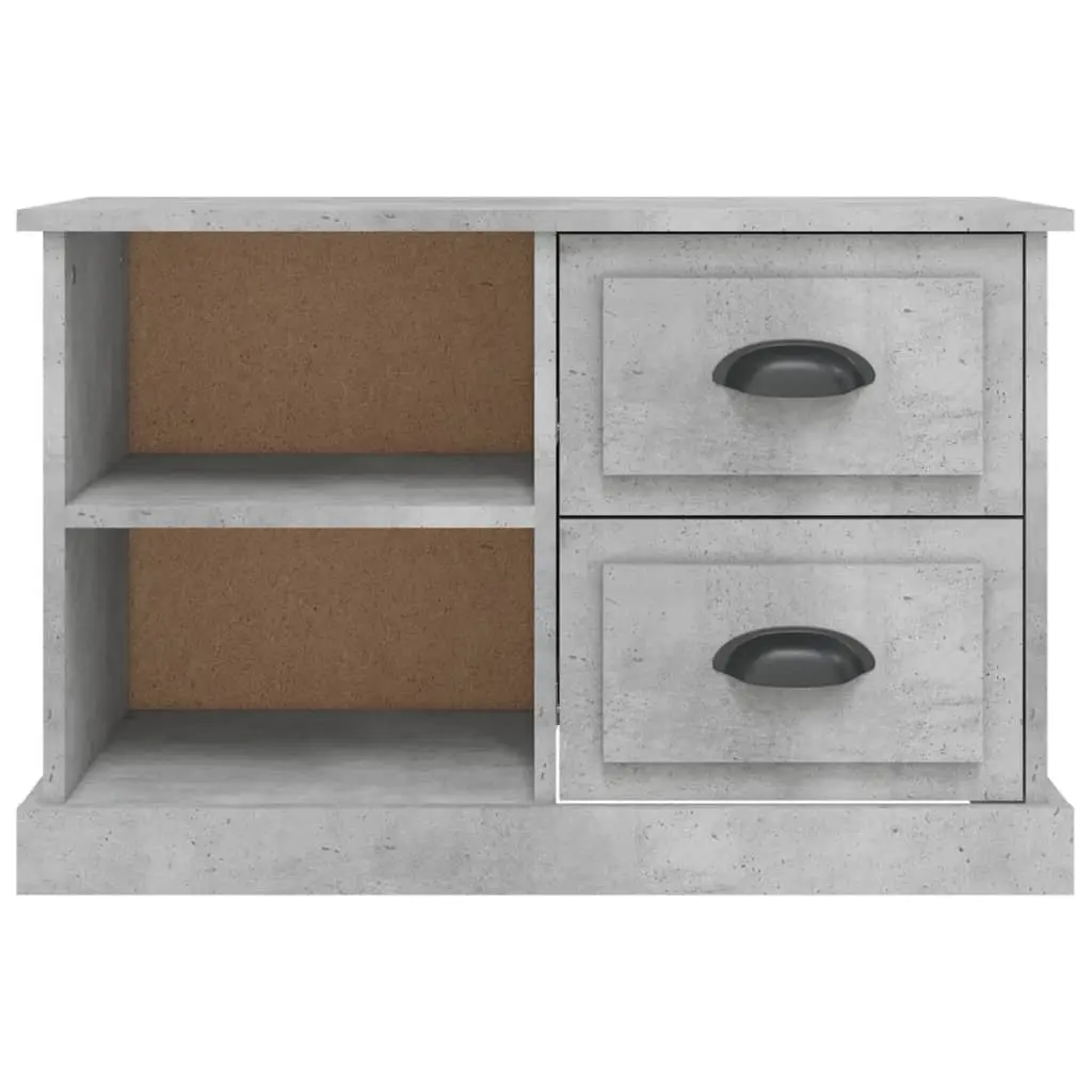 TV Cabinet Grey 73x35.5x47.5cm Engineered Wood Living Room Unit Drawers Open Compartments