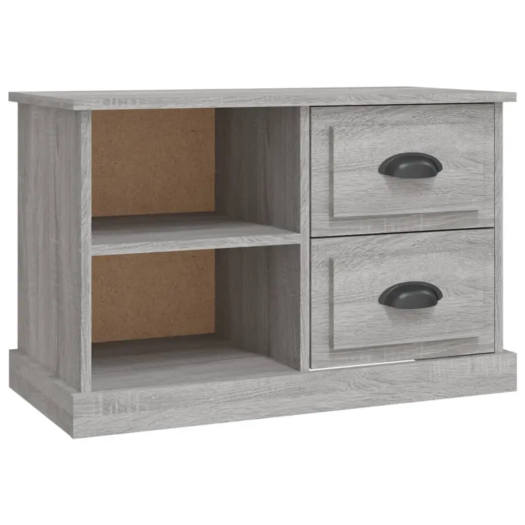 TV Cabinet Grey Sonoma Engineered Wood 73 x 35.5 x 47.5 cm with Drawers Open Compartments