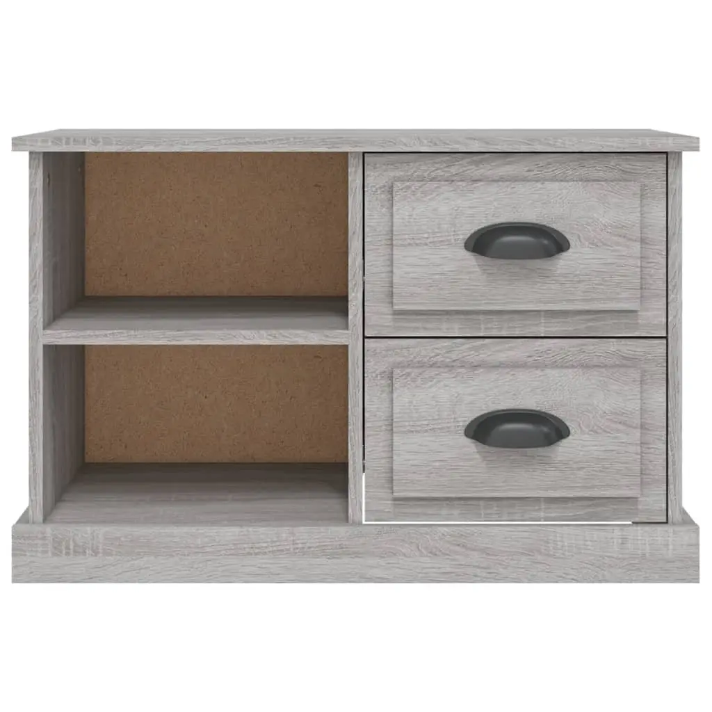 TV Cabinet Grey Sonoma Engineered Wood 73 x 35.5 x 47.5 cm with Drawers Open Compartments