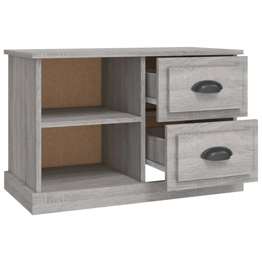 TV Cabinet Grey Sonoma Engineered Wood 73 x 35.5 x 47.5 cm with Drawers Open Compartments