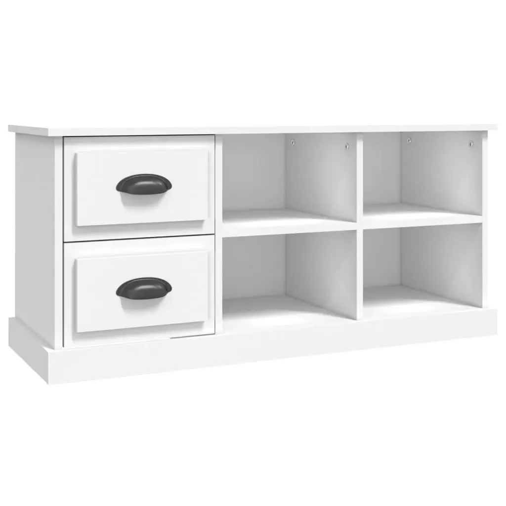 White TV Cabinet with Storage Drawers