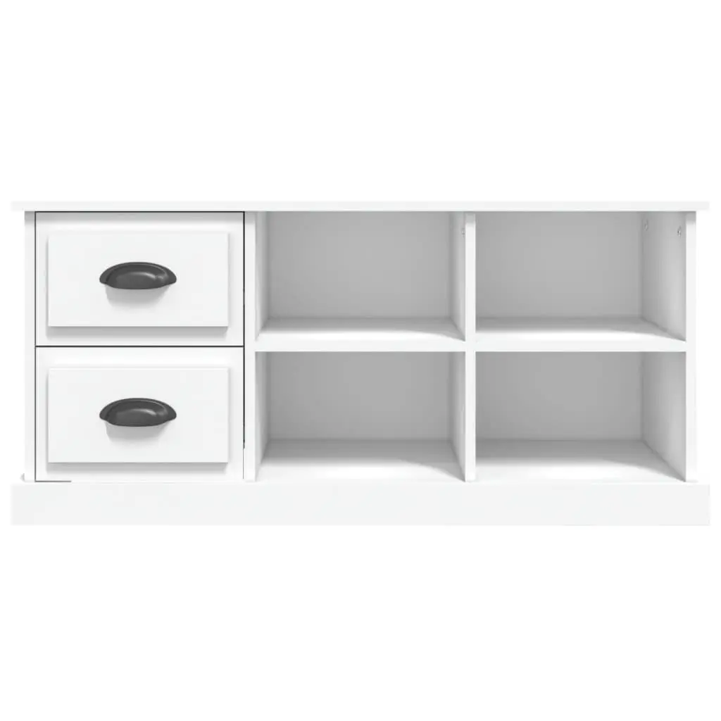 White TV Cabinet with Storage Drawers