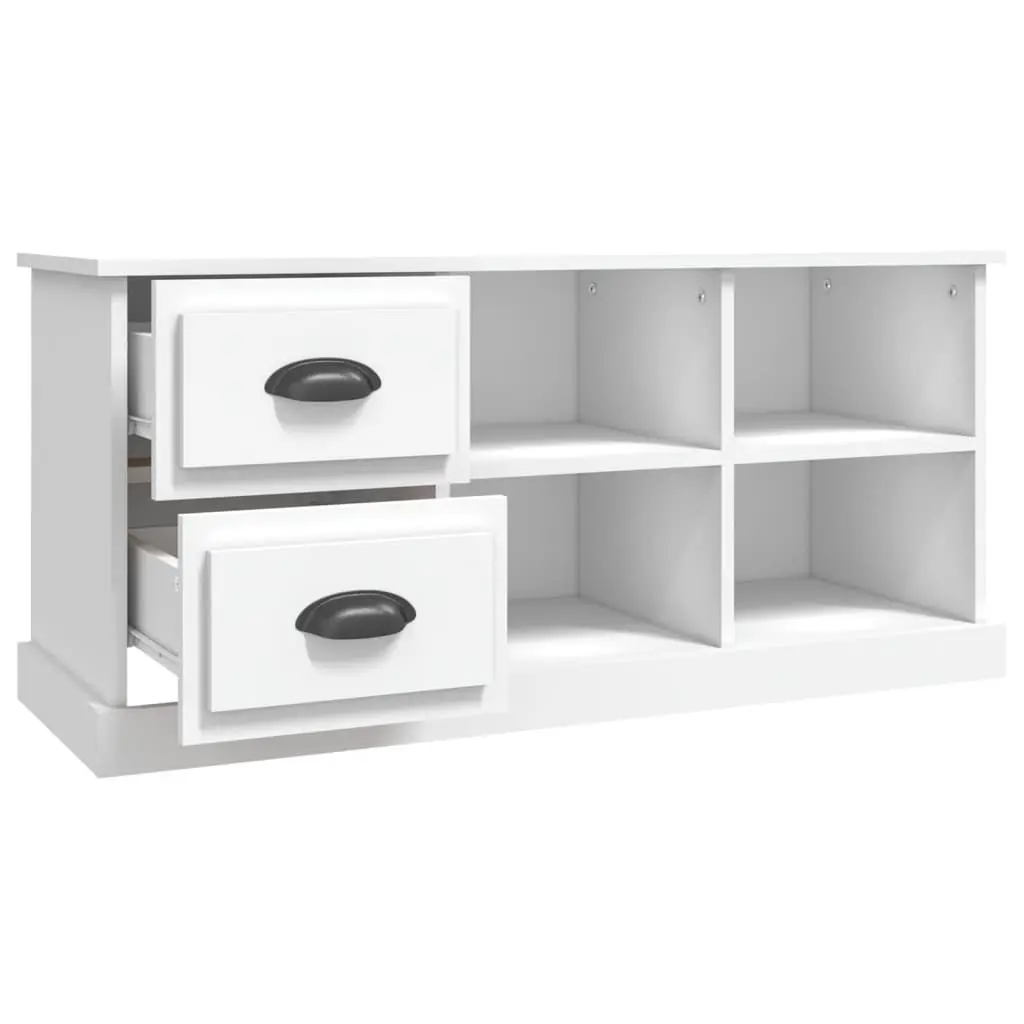 White TV Cabinet with Storage Drawers