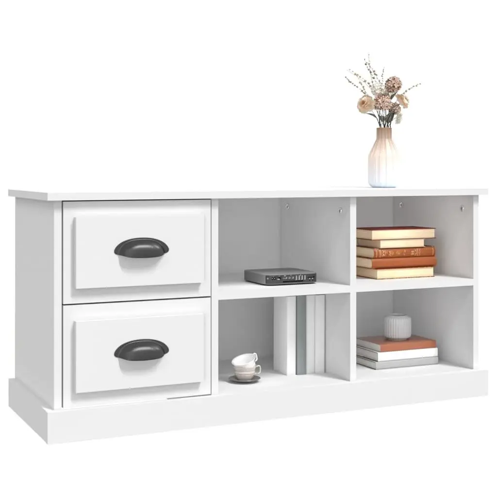 White TV Cabinet with Storage Drawers