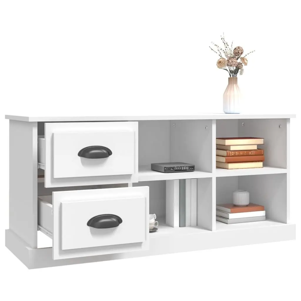 White TV Cabinet with Storage Drawers