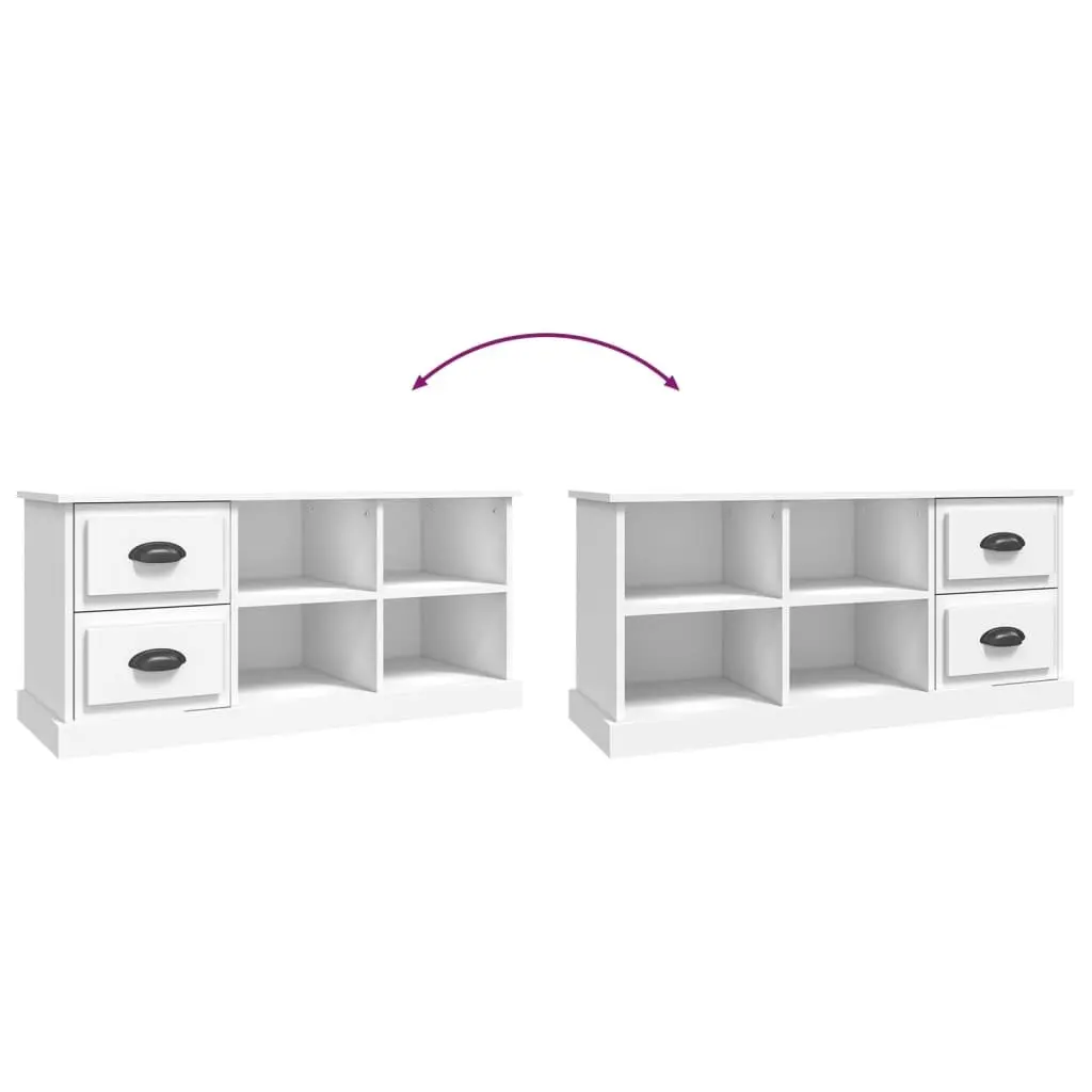 White TV Cabinet with Storage Drawers