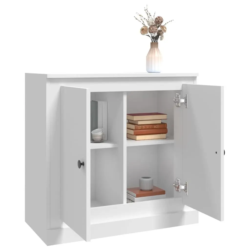 White Sideboard Storage Cabinet 70x35.5x67.5 cm Engineered Wood Home Furniture