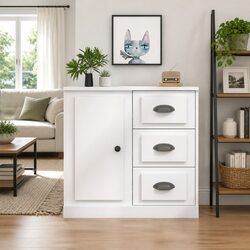 Inviting White Sideboard 70x35.5x67.5 cm for Storage