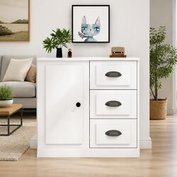 Elegant White High Gloss Sideboard for Living Spaces