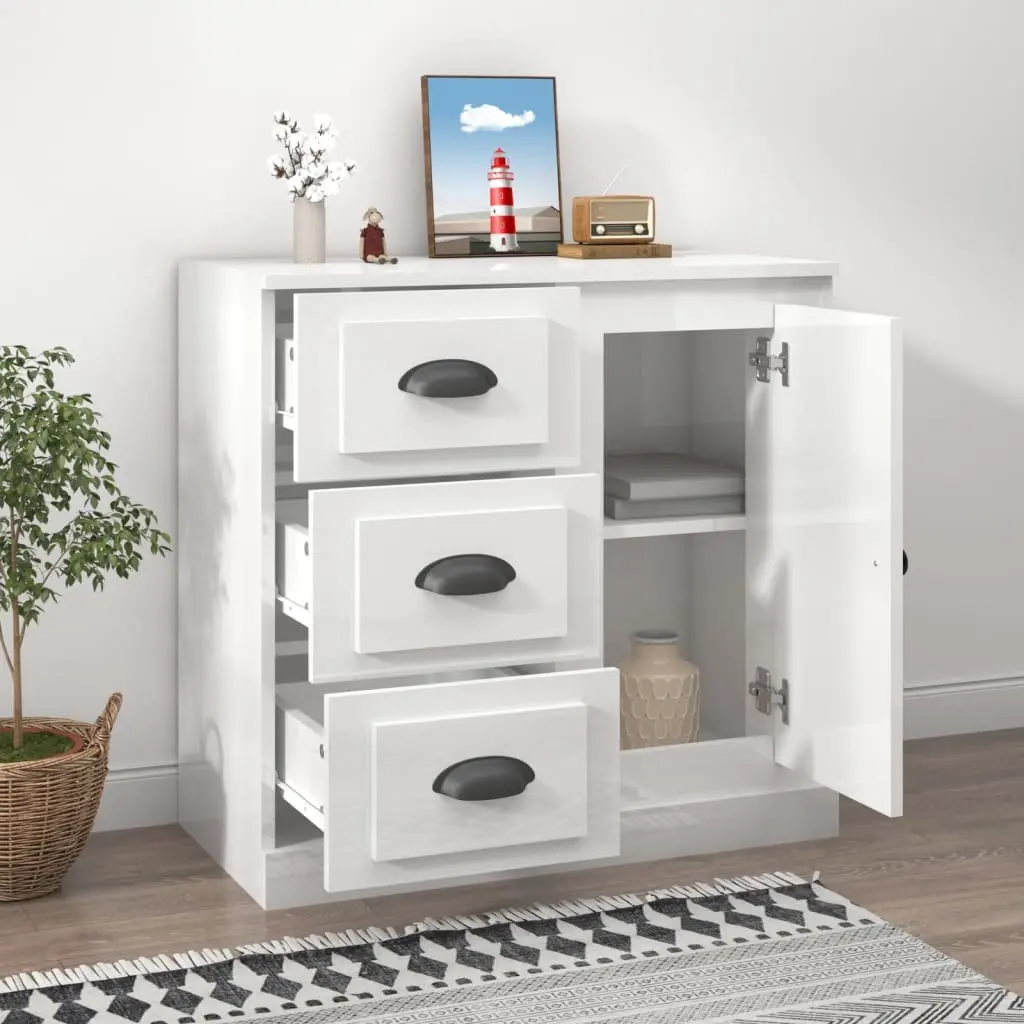 White High Gloss Sideboard for Living Spaces
