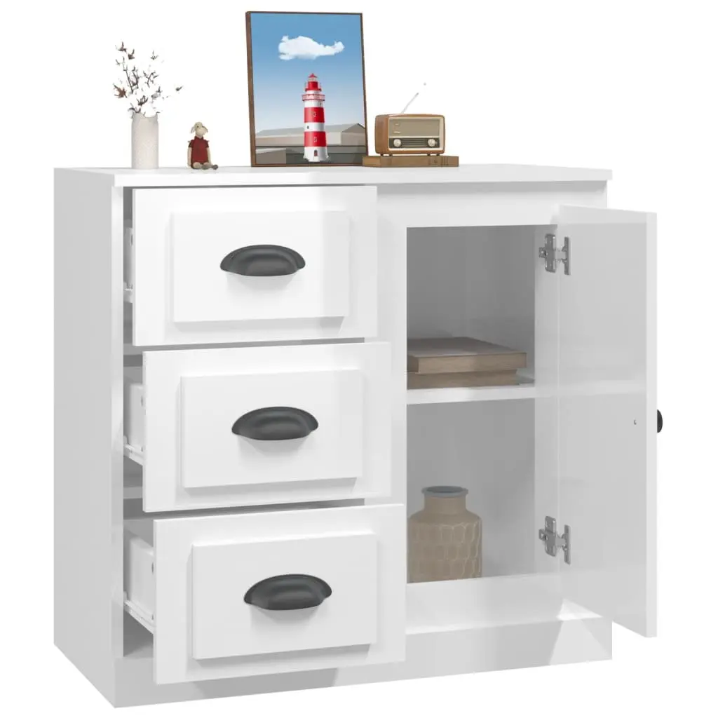 White High Gloss Sideboard for Living Spaces