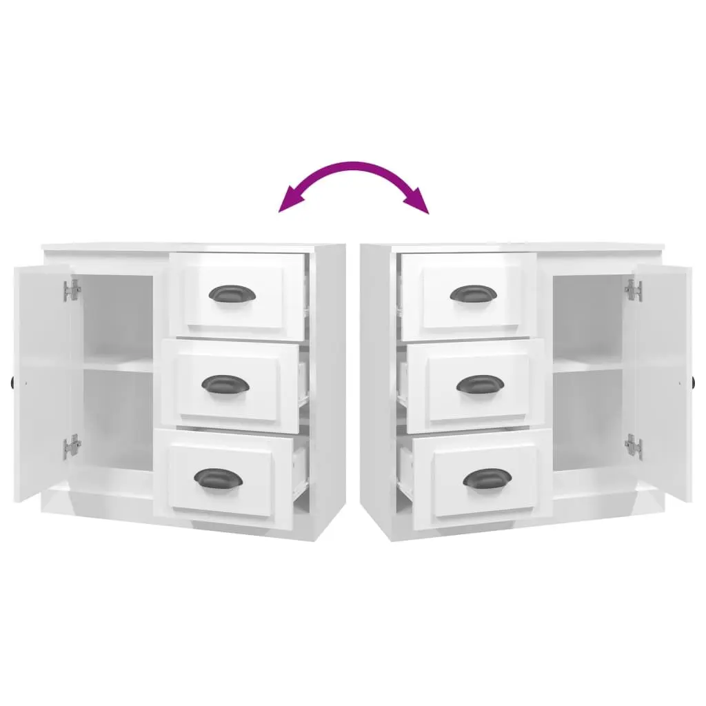 White High Gloss Sideboard for Living Spaces