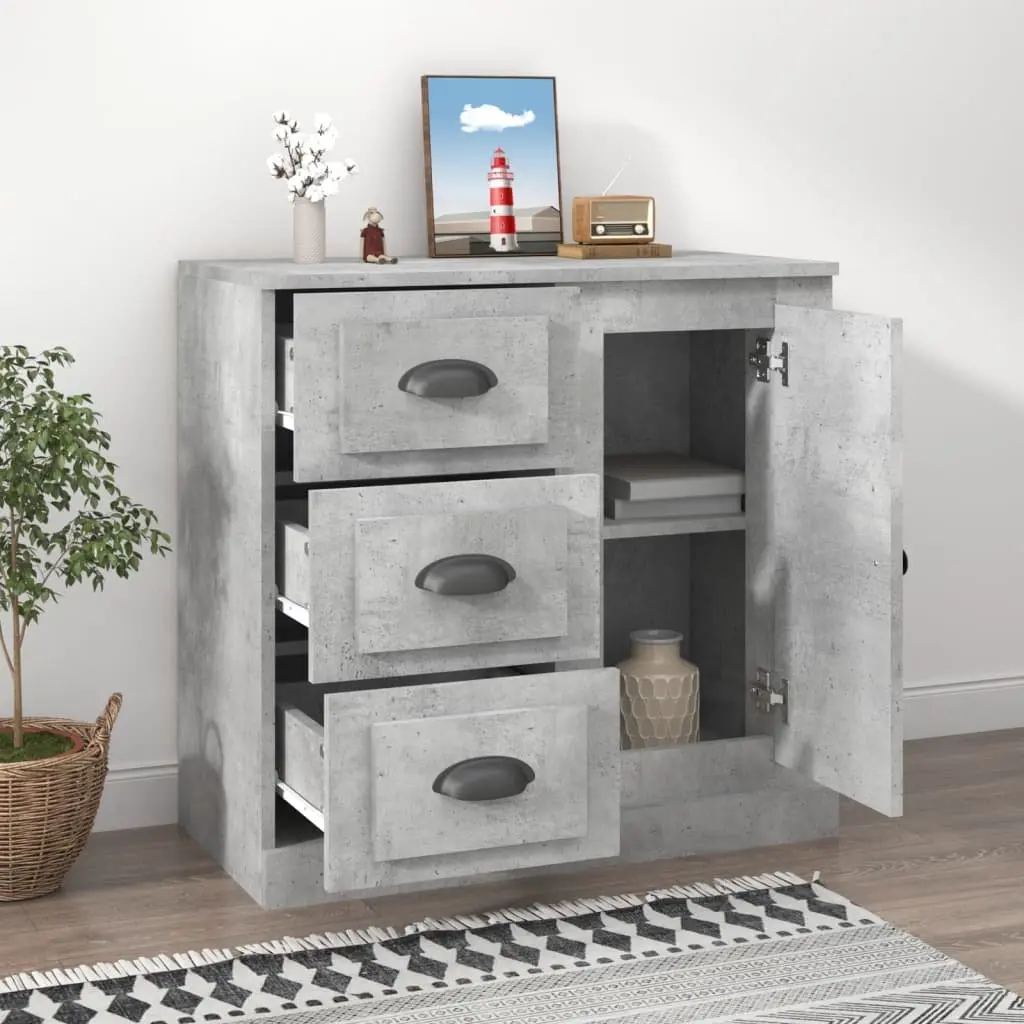 Sideboard Grey Engineered Wood Storage Cabinet Buffet Display Unit