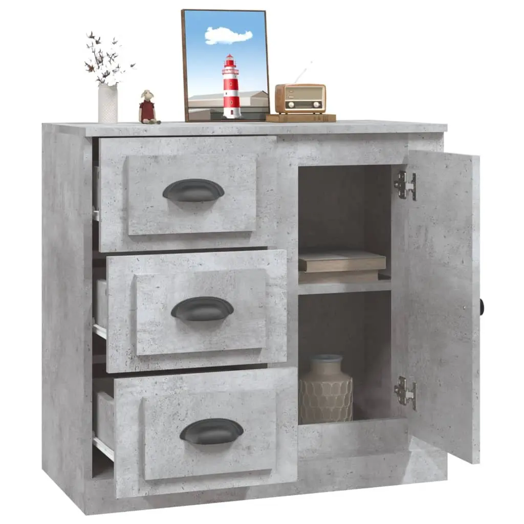 Sideboard Grey Engineered Wood Storage Cabinet Buffet Display Unit