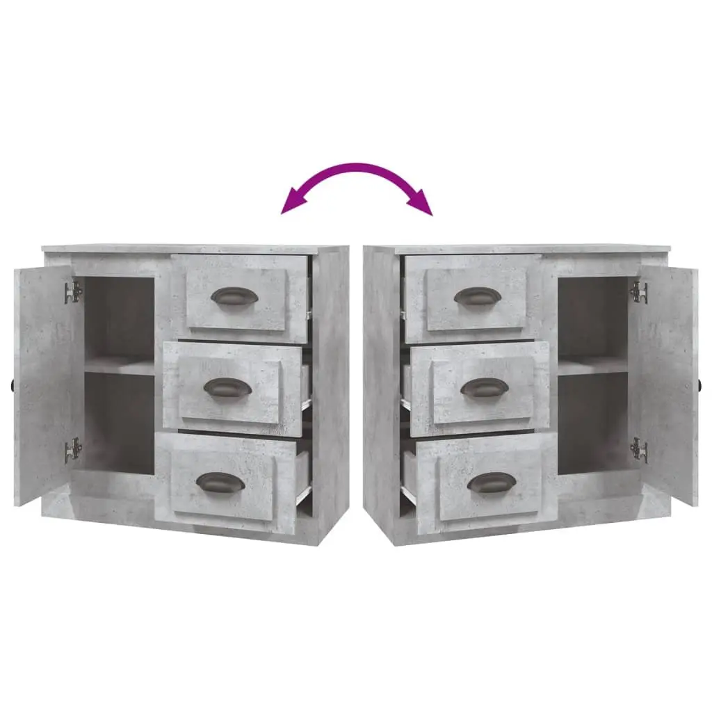 Sideboard Grey Engineered Wood Storage Cabinet Buffet Display Unit