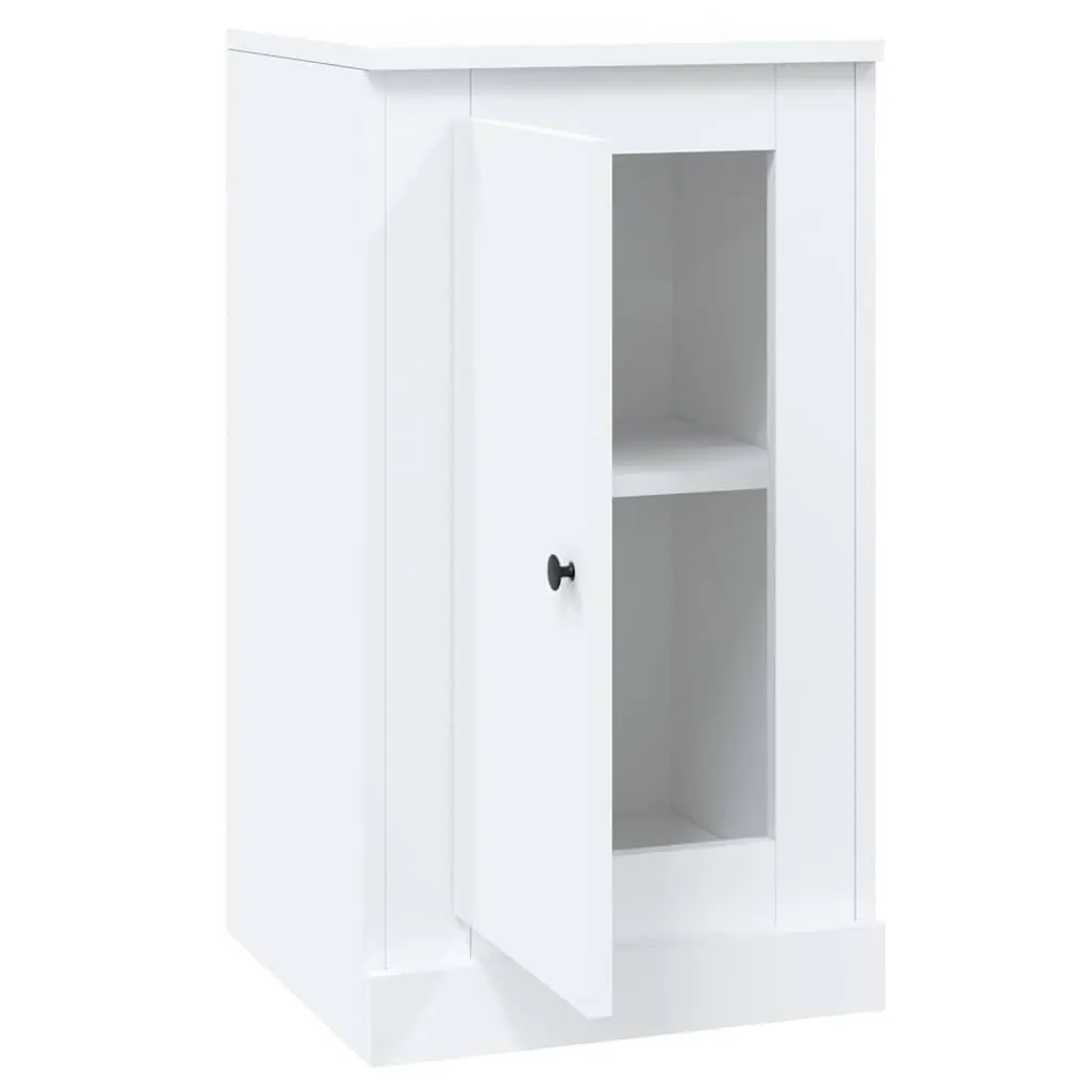 White Sideboard Storage Cabinet Engineered Wood 37.5W x 35.5D x 67.5H cm Furniture Buffet Cupboard