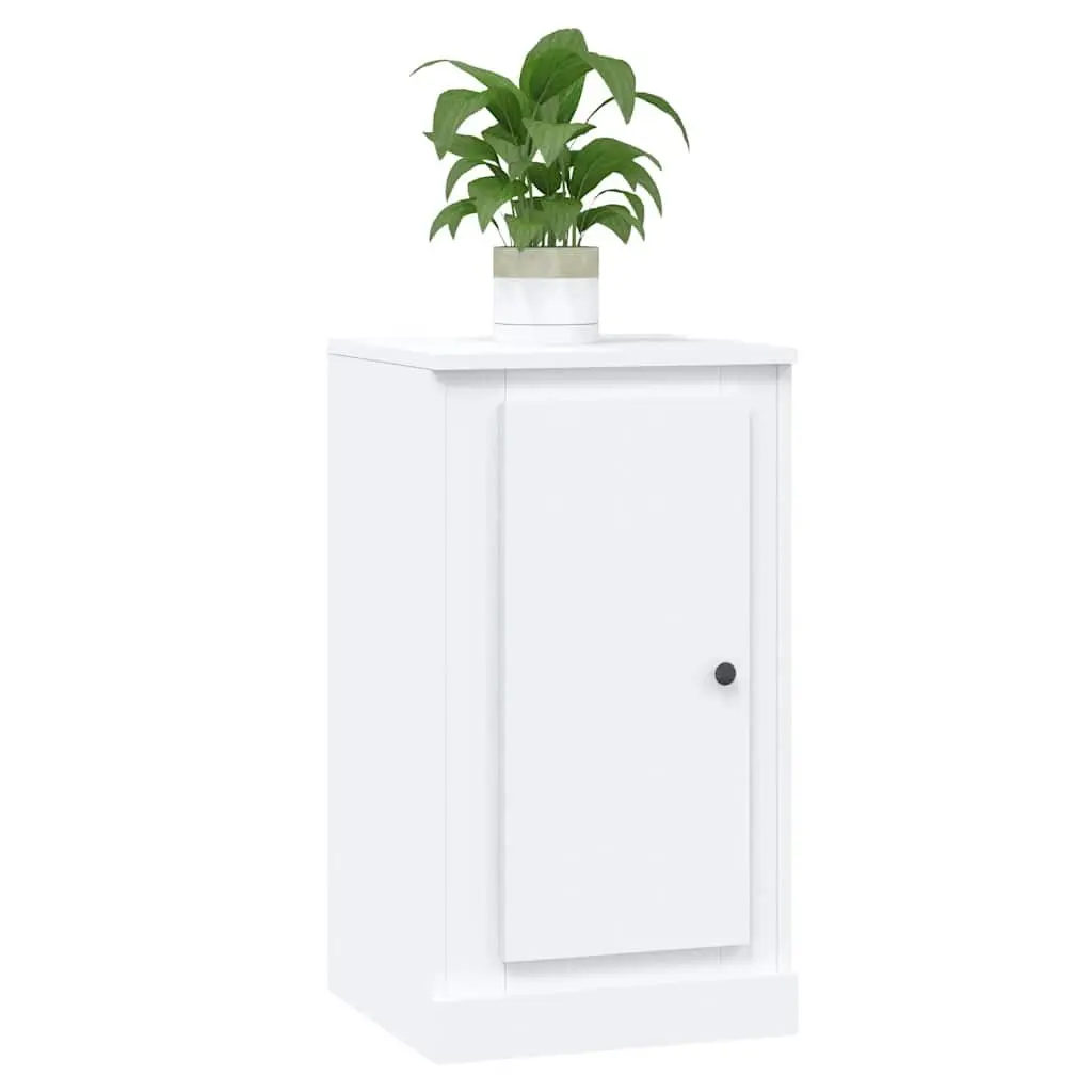White Sideboard Storage Cabinet Engineered Wood 37.5W x 35.5D x 67.5H cm Furniture Buffet Cupboard