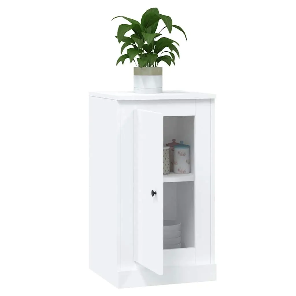 White Sideboard Storage Cabinet Engineered Wood 37.5W x 35.5D x 67.5H cm Furniture Buffet Cupboard