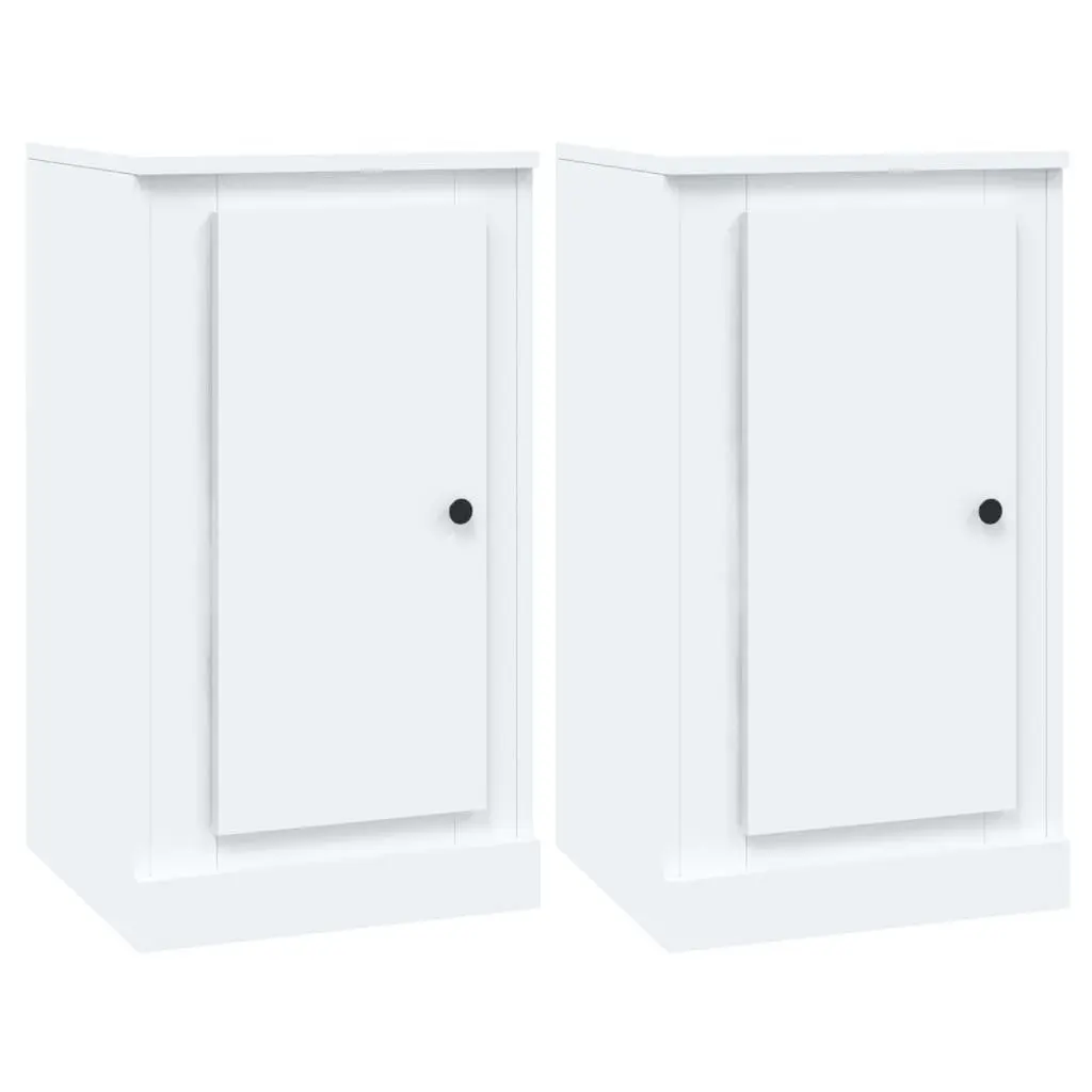 Sideboards 2 pcs White Storage Cabinet Cupboard Engineered Wood Home Furniture