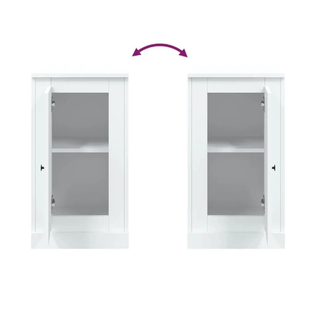 Sideboards 2 pcs White Storage Cabinet Cupboard Engineered Wood Home Furniture