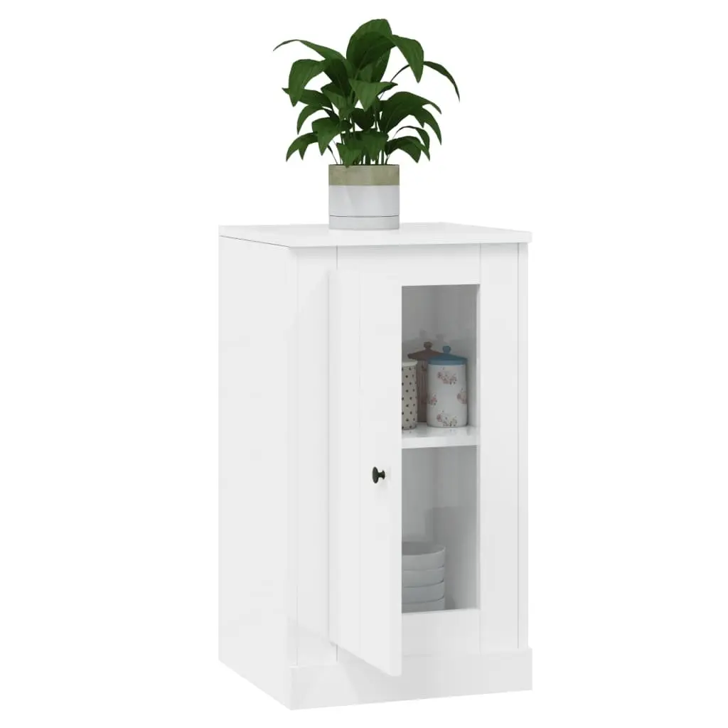 Sideboard High Gloss White 37.5W x 35.5D x 67.5H cm Engineered Wood Storage Cabinet