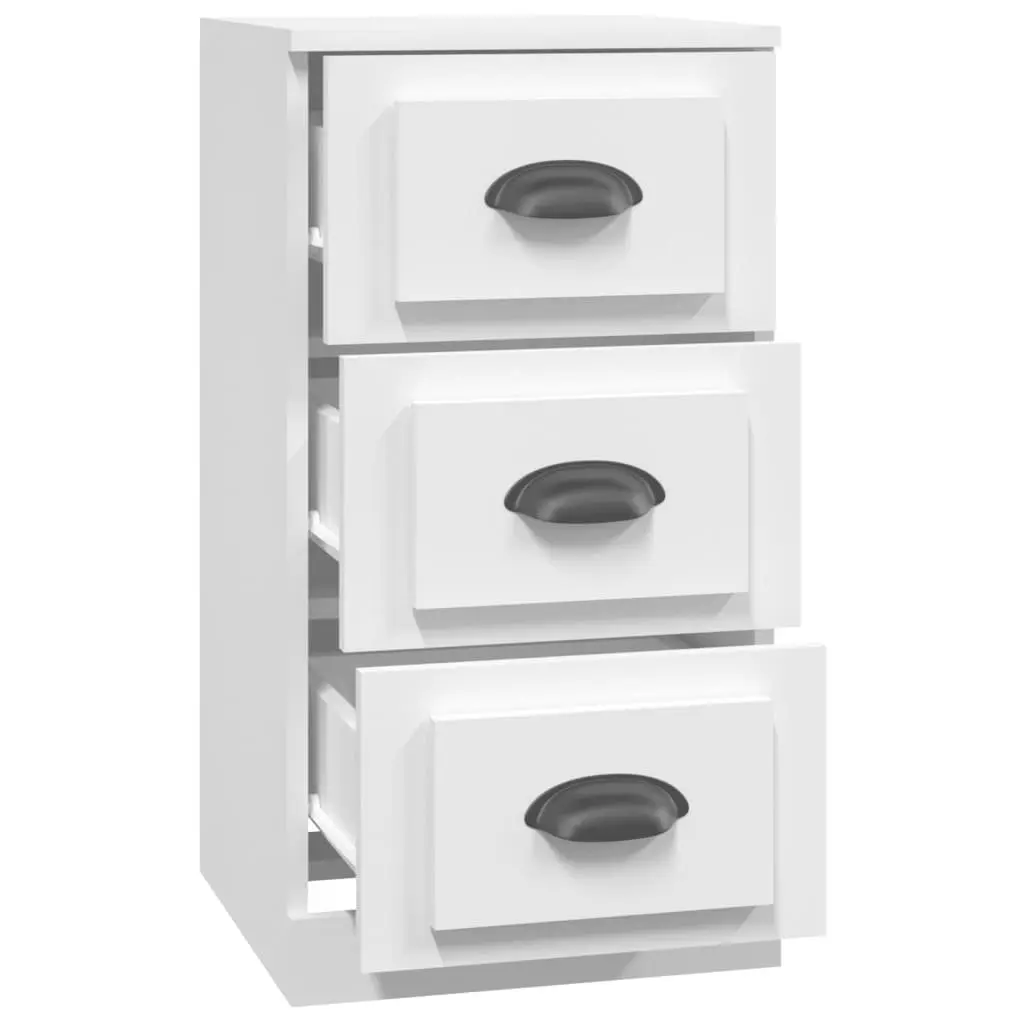 Sideboard White Engineered Wood 36 x 35.5 x 67.5 cm Storage Cabinet Buffet Display Unit