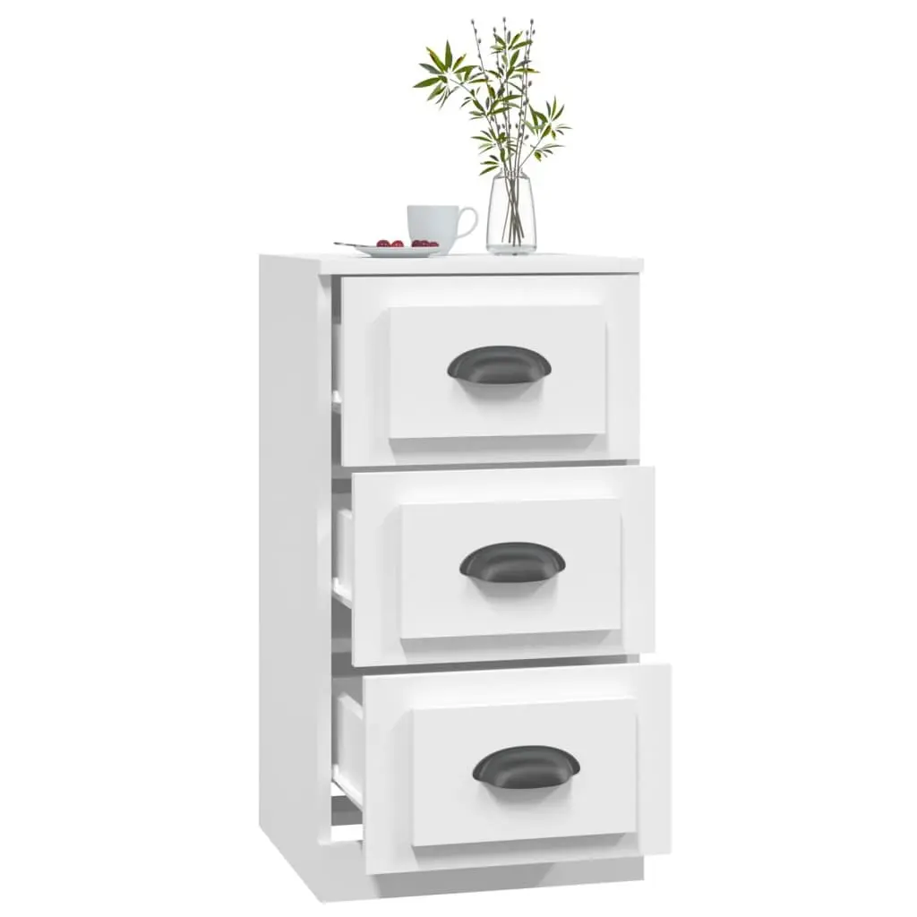 Sideboard White Engineered Wood 36 x 35.5 x 67.5 cm Storage Cabinet Buffet Display Unit