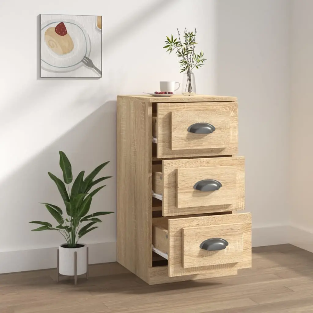Sideboard Brown Engineered Wood Storage Cabinet Buffet Display Unit 36W x 35.5D x 67.5H cm