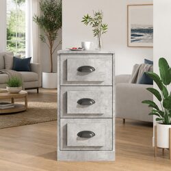 Grey Engineered Wood Sideboard for Living Room