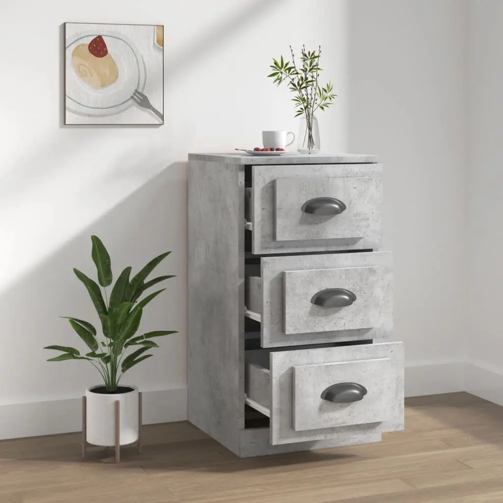 Storage Cabinet Engineered Wood Grey Living Room Sideboard Display 36x35.5x67.5cm
