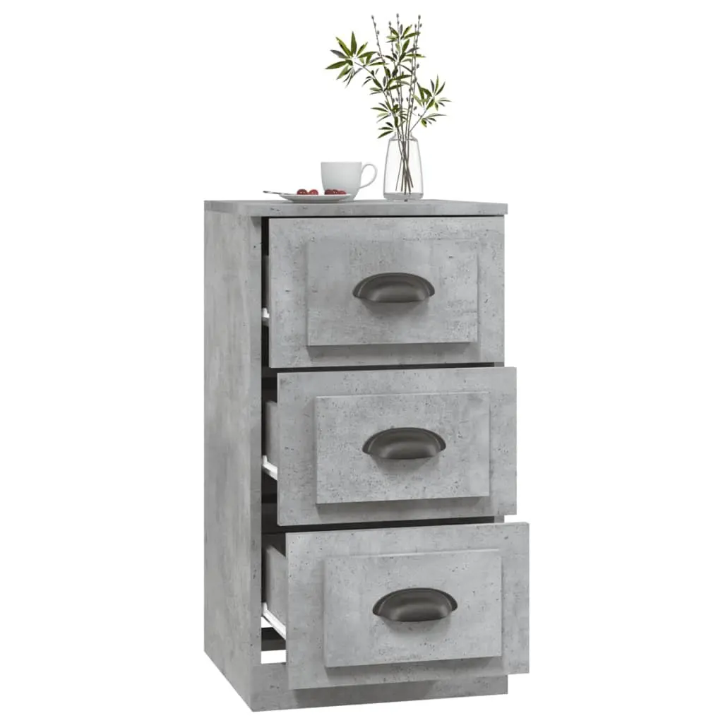 Storage Cabinet Engineered Wood Grey Living Room Sideboard Display 36x35.5x67.5cm