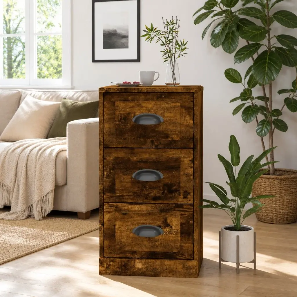 Engineered Wood Sideboard Brown Storage Cabinet Display Unit 36cm x 35.5cm x 67.5cm