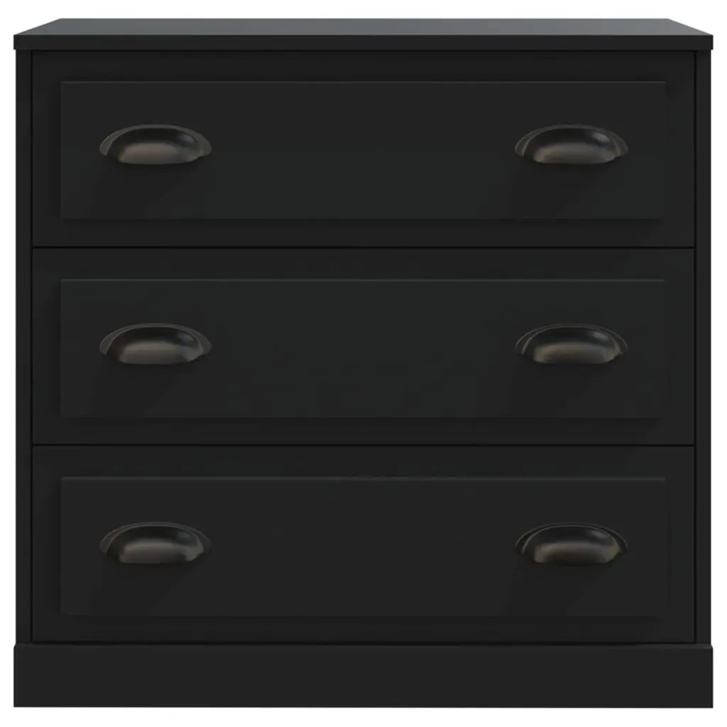 Black Sideboard Cabinet Storage Buffet Cupboard Engineered Wood Furniture