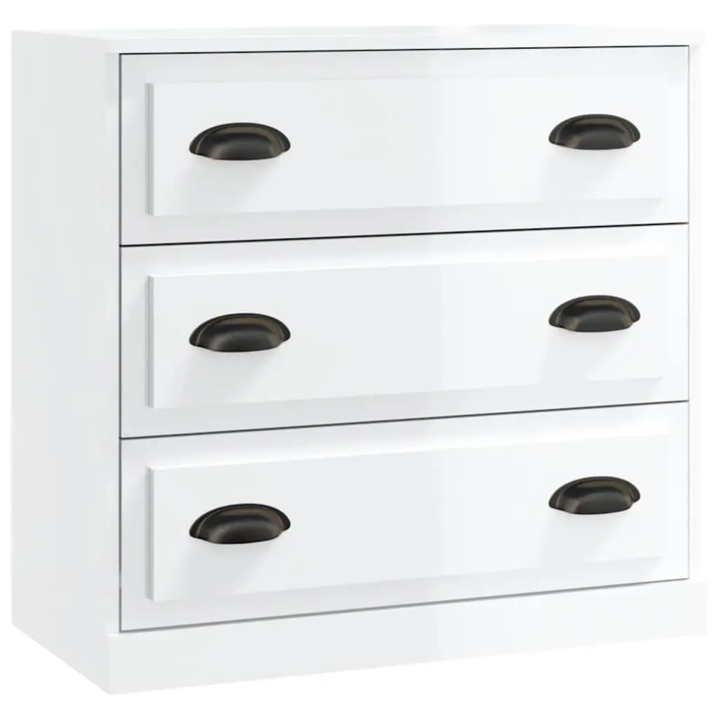 Sideboard Cabinet High Gloss White 70cm Engineered Wood