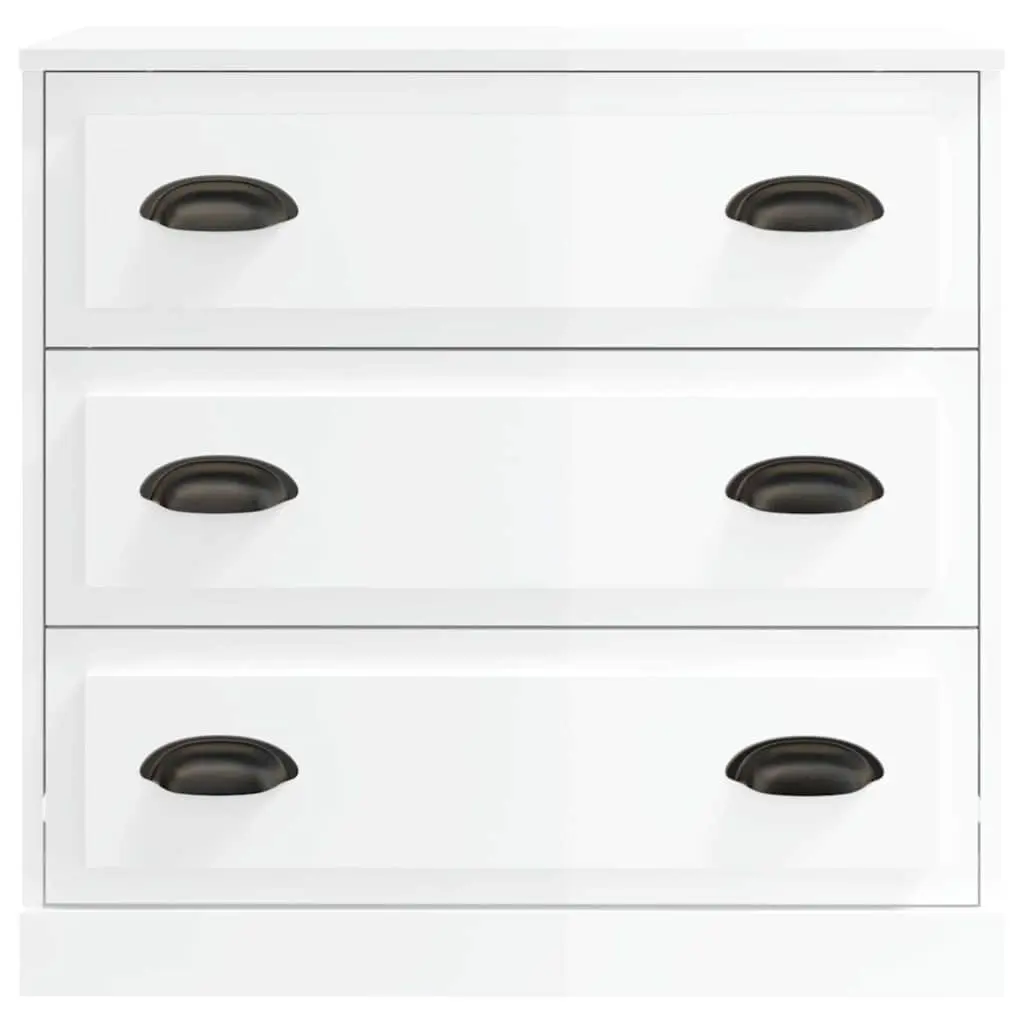 Sideboard Cabinet High Gloss White 70cm Engineered Wood